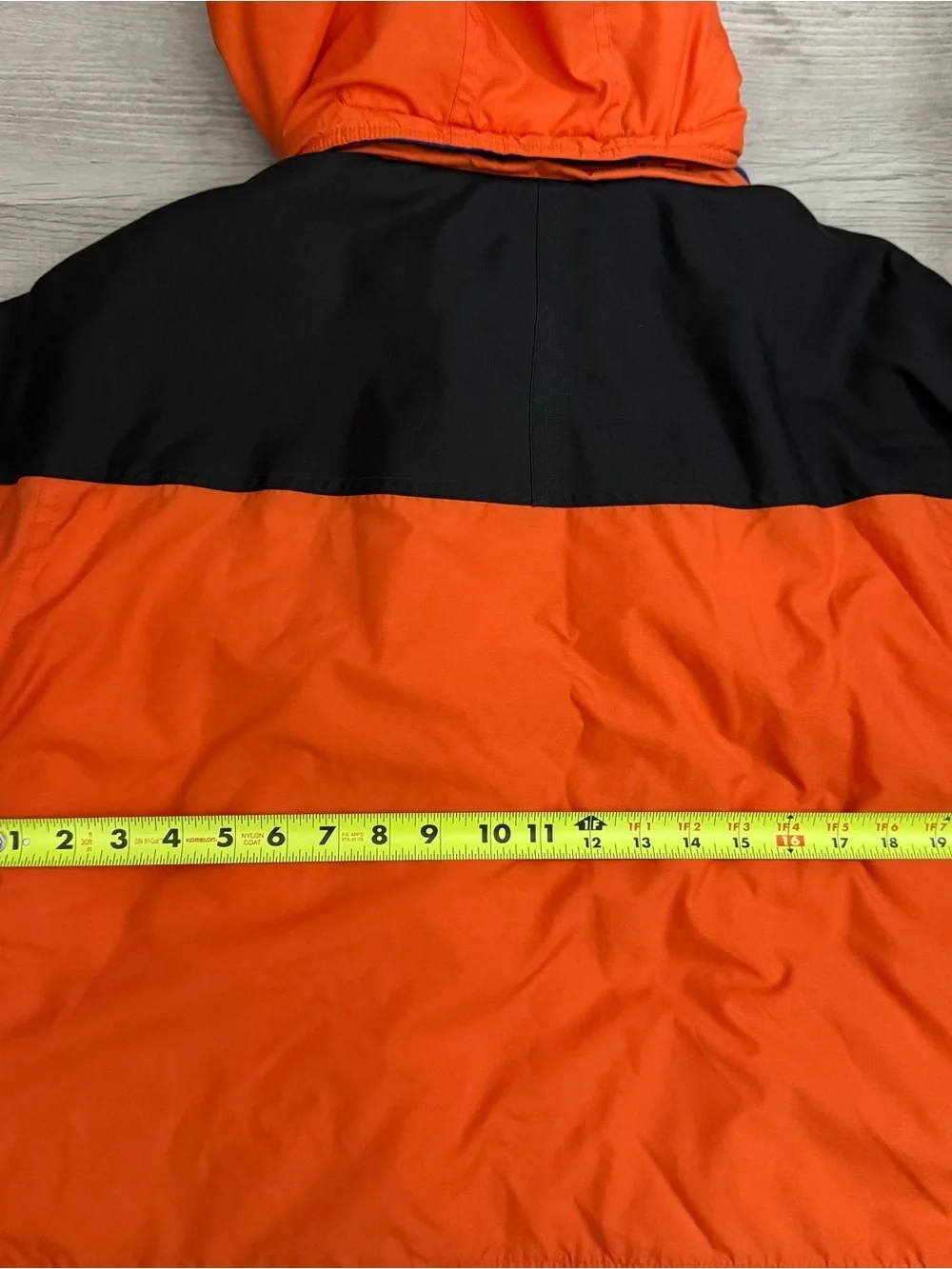 Rare Vintage L.L. Bean Kids Neon Orange , Black & Blue Ski Jacket With Hood